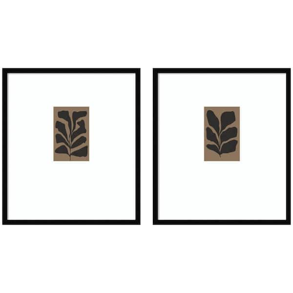 2-Piece Svelte "Floral Silhouette 01 and 02" by Gabrielly Guedes Abstract Framed Art Print Set 25 in. x 47 in.