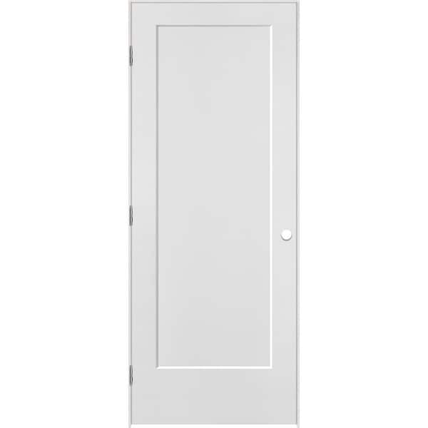 Masonite 32 in. x 80 in. Lincoln Park 1-Panel Right-Handed Hollow-Core Primed Composite Single Prehung Interior Door
