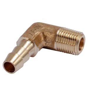1/4 in. I.D. x 1/8 in. MIP Brass Hose Barb 90-Degree Elbow Fittings (5-Pack)