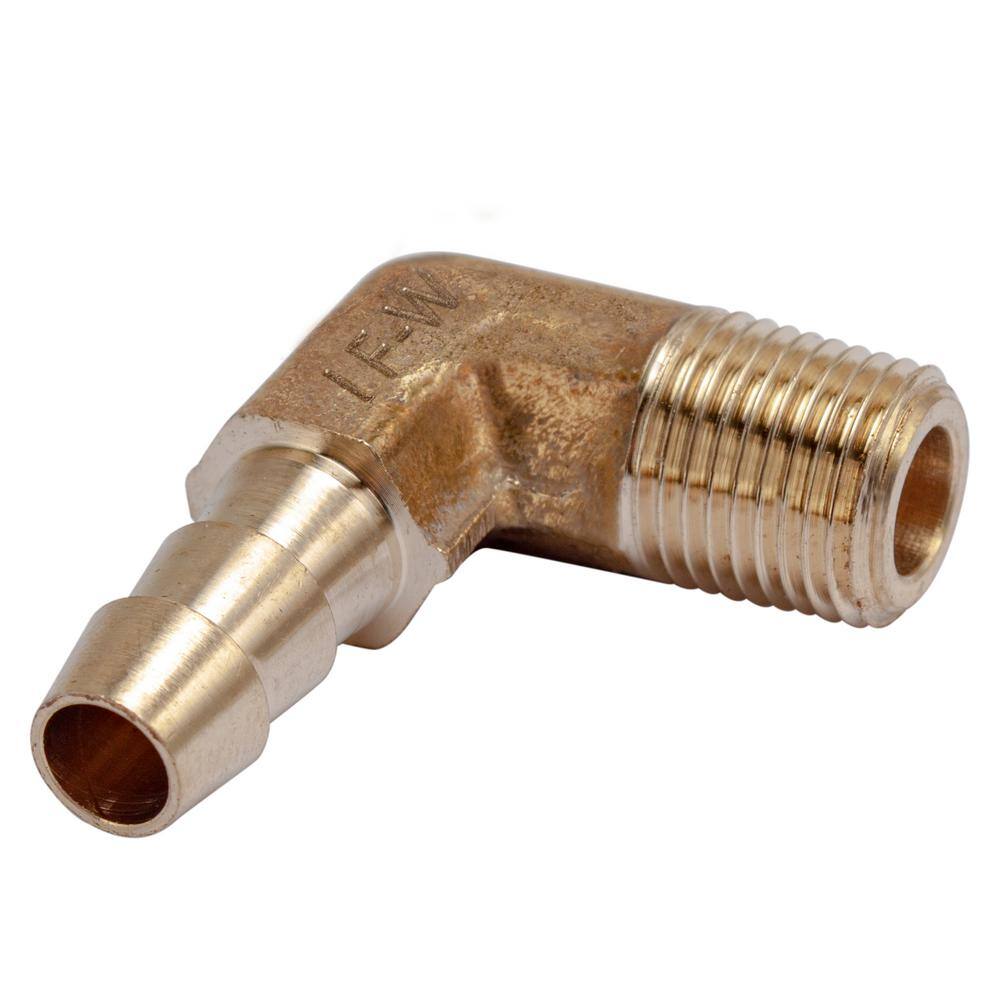 1/4 in. I.D. x 1/8 in. MIP Brass Hose Barb 90-Degree Elbow Fittings (5-Pack) price history on PriceWatchPro