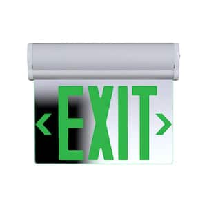 EXL220 Edge-Lit Integrated LED Emergency Exit Sign, Mirrored with Red Lettering