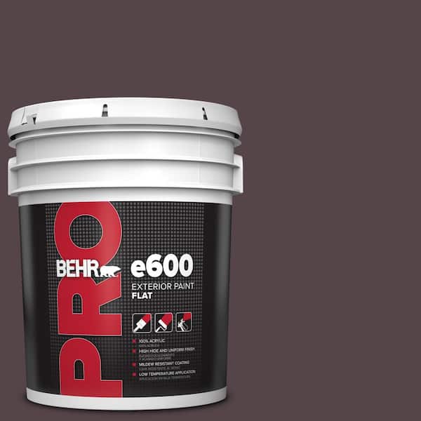 5 gal. #HDC-FL14-9 Black Raspberry Flat Exterior Paint