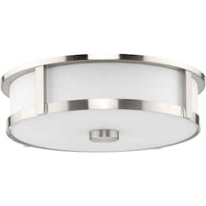 Gilliam Collection 16.12 in. 3-Light Brushed Nickel New Traditional Flush Mount