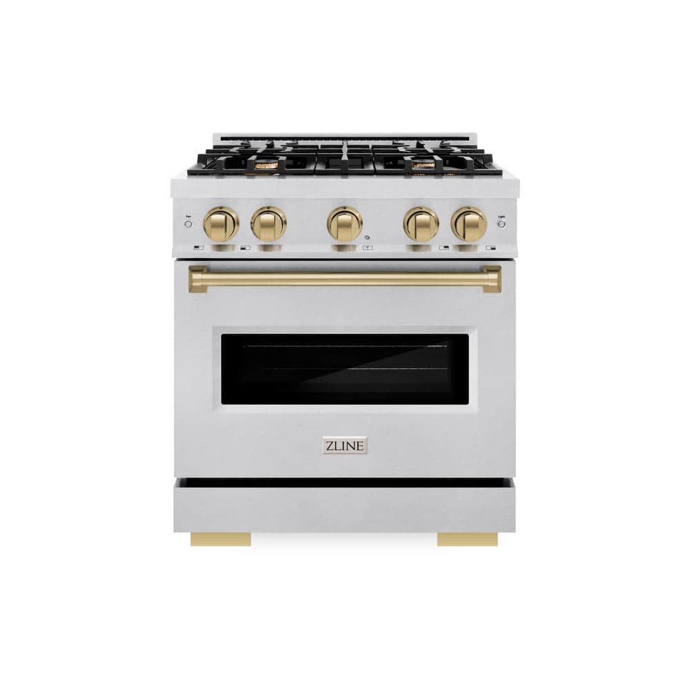 Autograph 30 in. Classic Dual Fuel Range with 4 Burner Gas Cooktop and Electric Oven in Satin Steel with Bronze Accents price history on PriceWatchPro