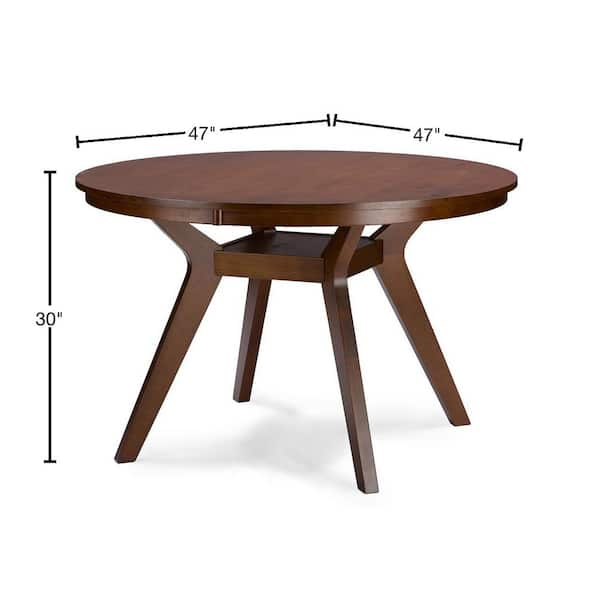 Baxton Studio Flamingo Medium Brown Dining Table Seats 4 28862