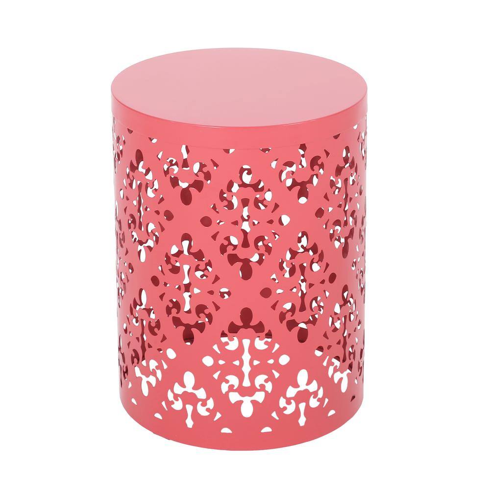 Soto Dark Coral Cylindrical Metal Outdoor Patio Side Table price history on PriceWatchPro