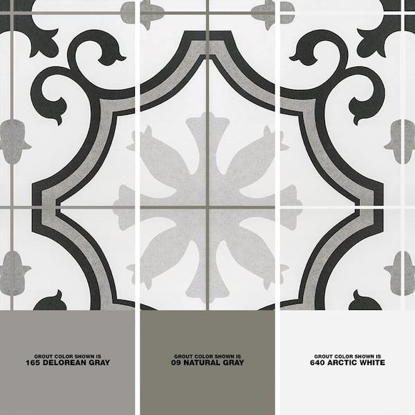 SomerTile 9.75x9.75-inch Garrone Grey Porcelain Floor and Wall Tile 16 tiles/10.76 sqft.