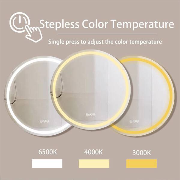 Blisstyle 24 in. W x 24 in. H Round Framless Mirror Wall Mirror