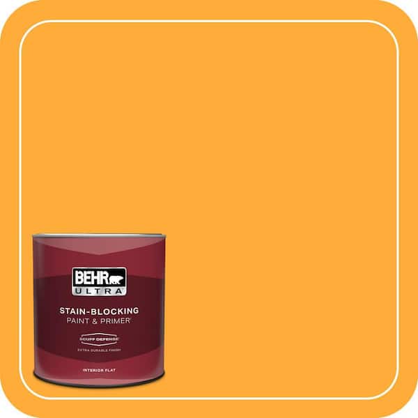 BEHR ULTRA 1 qt. #S-G-310 Peach Butter Extra Durable Flat Interior Paint & Primer