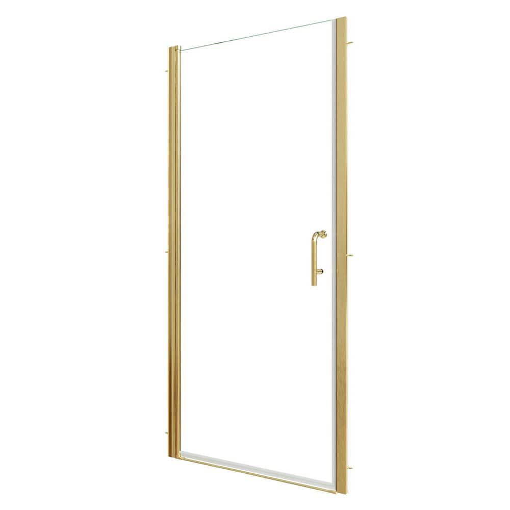 32 in. W x 72 in. H Pivot Semi-Frameless Shower Door in Brushed Gold with 1/4 in. Clear Glass,304 Stainless Steel Handle price history on PriceWatchPro