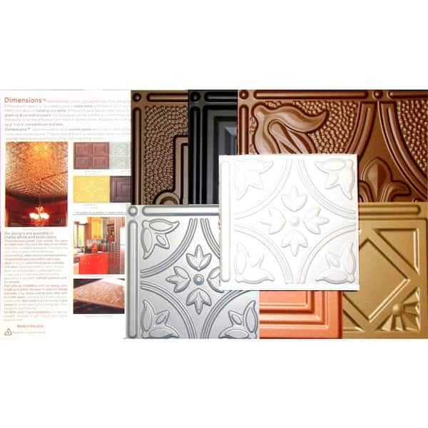 Global Specialty Products Dimensions Lay-in or Glue-Up Tin Ceiling Tile Evaluation Samples