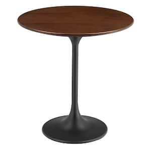 Lippa 20 in. Round Side Table in Black Walnut
