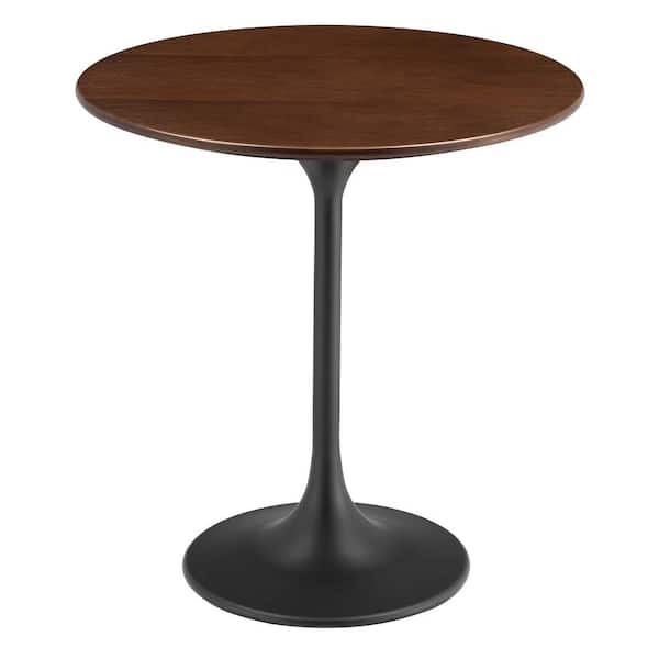 MODWAY Lippa 20 in. Round Side Table in Black Walnut