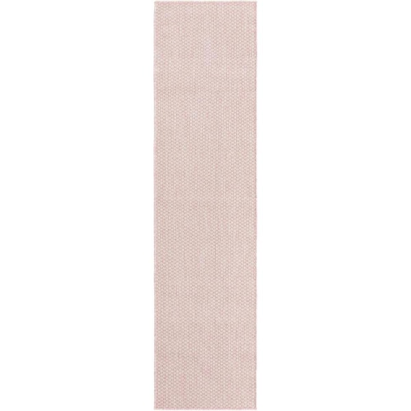 Unique Loom Outdoor Solid Whisper Pink 2 ft. x 8 ft. Area Rug