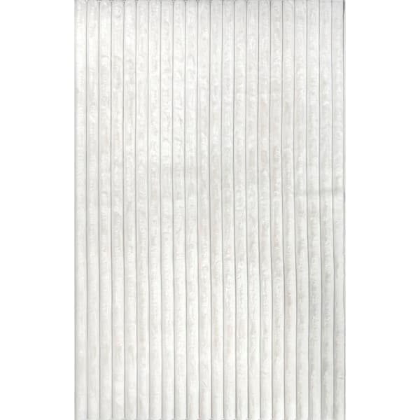 Kai SuperiorWash Stripe Faux Rabbit Machine Washable Area Off White 3 ft. x 5 ft. Indoor Area Rug