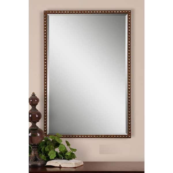 Global Direct 32 in. x 21.5 in. Brown Framed Mirror