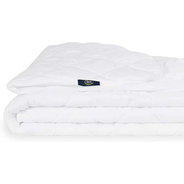 Serta Power Clean Max Action White Waterproof King Mattress Pad