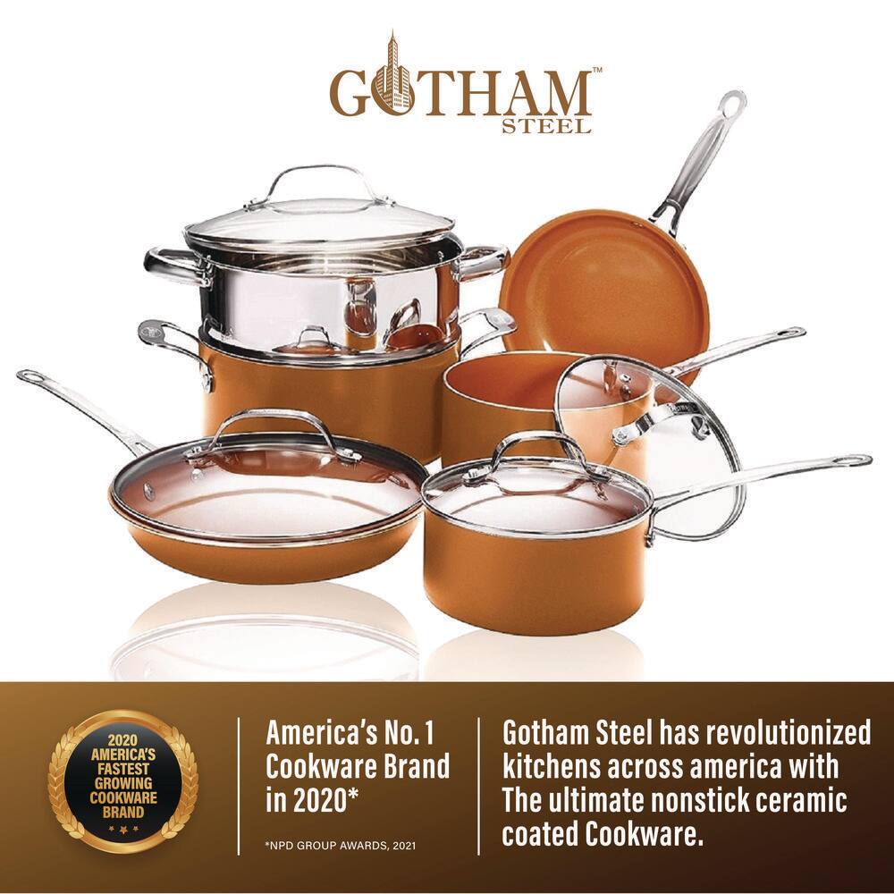 10-Piece Copper and Stainless Steel Nonstick Cookware Set