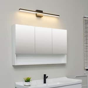 36 in. Matte Black LED Integrated Vanity Light with Frosted Diffuser