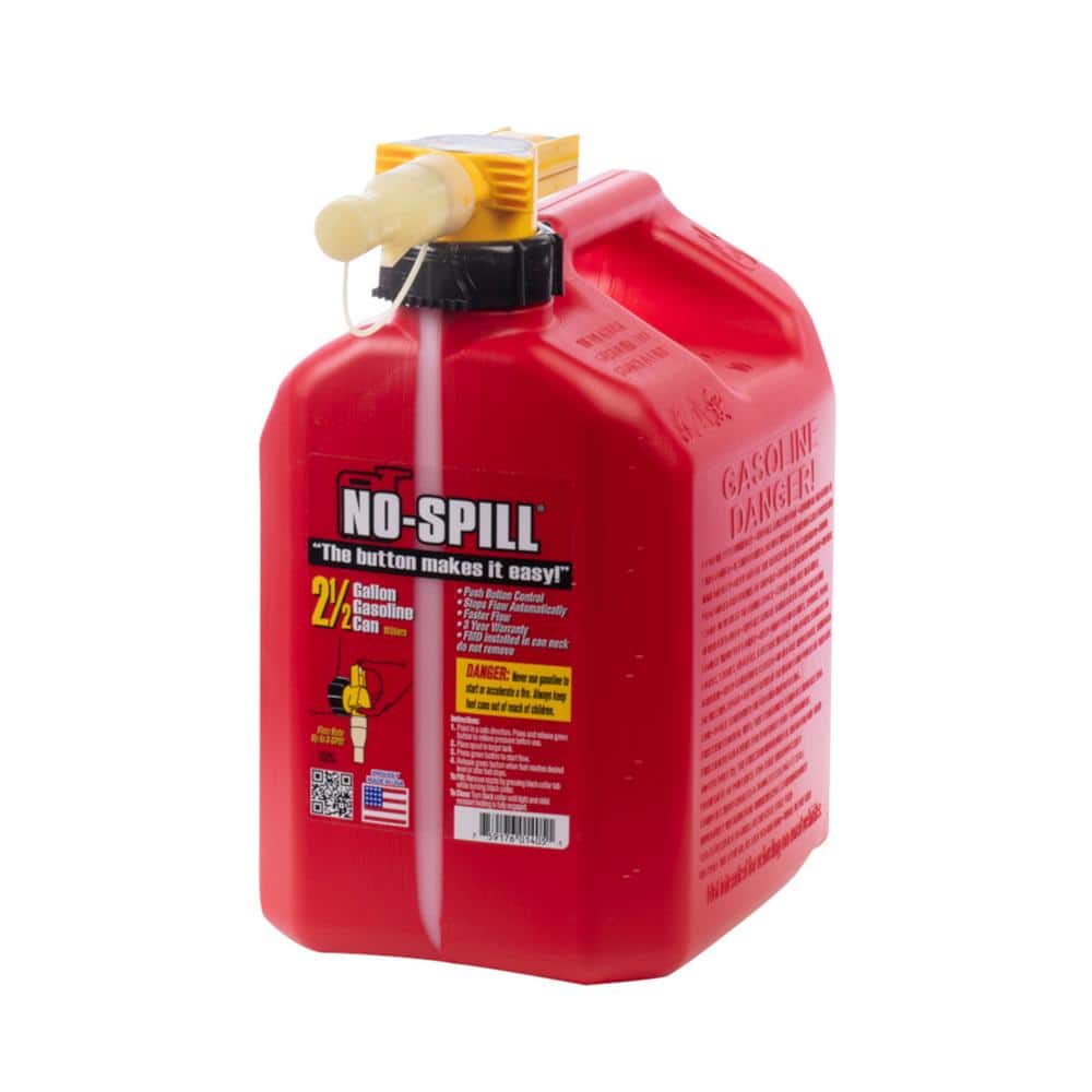 NoSpill 2.5 Gal. Gasoline Can With ViewStripe 1405 The Home Depot
