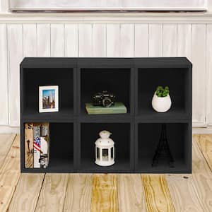 25.6 in. H x 40.2 in. W x 11.2 in. D Black Recycled Materials 6-Cube Organizer