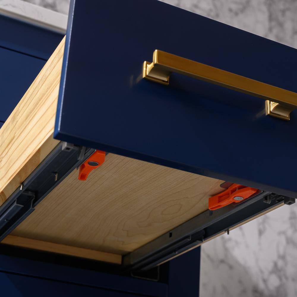 Navy Blue 42" Freestanding Solid Wood Bathroom Vanity