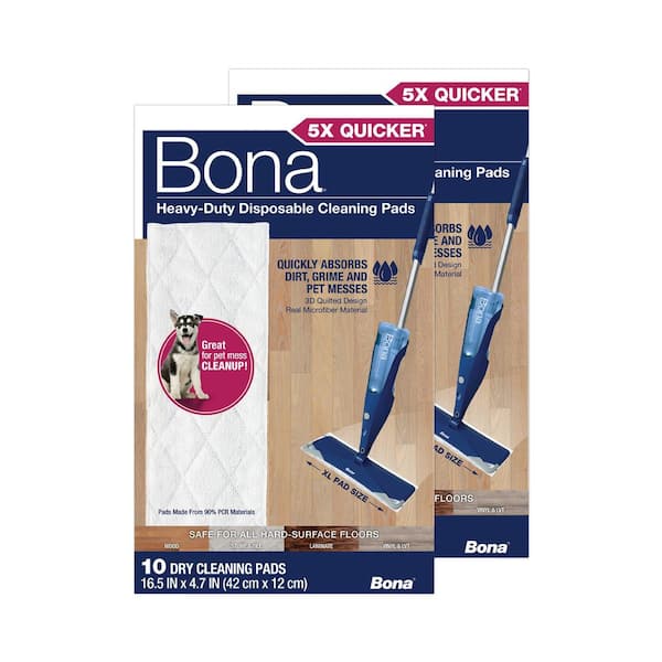 16.5 in. Heavy-Duty Disposable Spray Mop Refill Cleaning Pads Unscented, 10-Count (2-Pack)