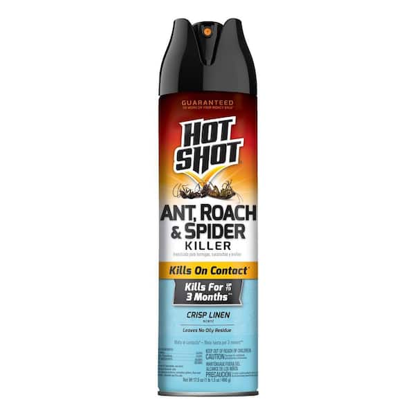 Hot Shot 17.5 oz. Ant, Roach and Spider Insect Killer Aerosol Spray Crisp Linen Scent