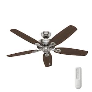 Builder Elite 52 in. Indoor Brushed Nickel Ceiling Fan with Remote For Bedrooms