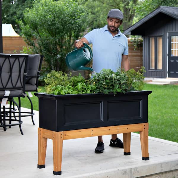 Fairfield Elevated Self-Watering Polyethylene Black Garden Bed