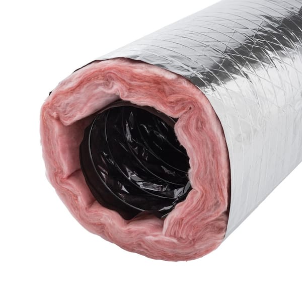 10 in. x 25 ft. R8 Insulated Flexible Duct Silver Jacket