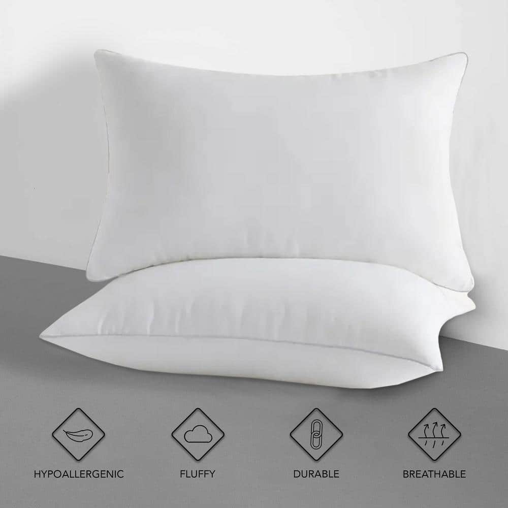 White Hypoallergenic Down Alternative 18" Throw Pillow Inserts, Set of 4