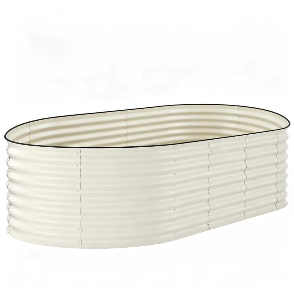 Galvanized Oval Raised Bed 240x120x60cm Tall Planter Box for Vegetables, Flowers & Herbs Rust-Resistant,Beige 1pk w/Edge price history on PriceWatchPro