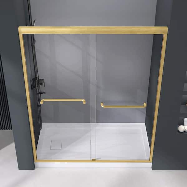 Zeafive 56 to 60 in. W x 72 in. H Double Sliding Shower Door