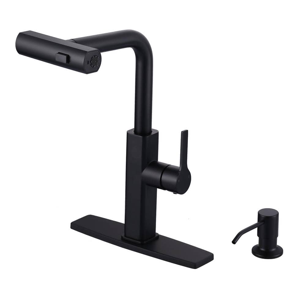 Matte Black Stainless Steel Pull Down Sprayer Faucet