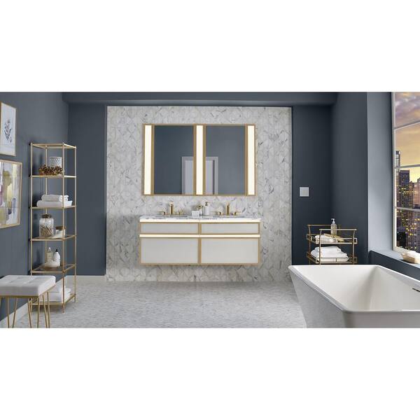 Robern Profiles Framed 24 in. W x 21 in. D Bath Vanity Cabinet Only in Tinted Gray Mirror