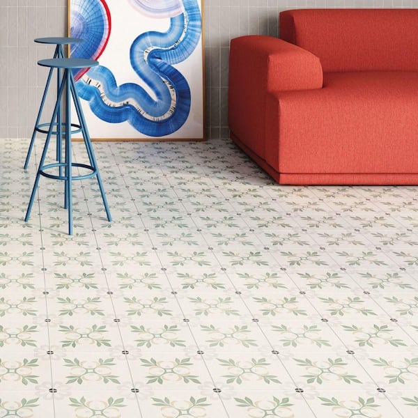 Aster Blossom Green 8.77 in. x 0.35 in. Matte Porcelain Floor and Wall Tile Sample