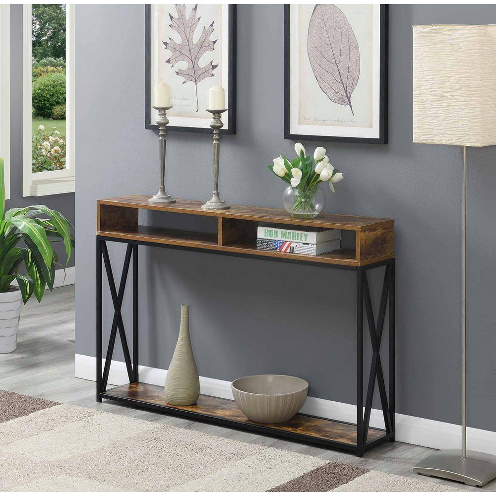 Barnwood Chic 48" Metal & Wood Console Table with Storage