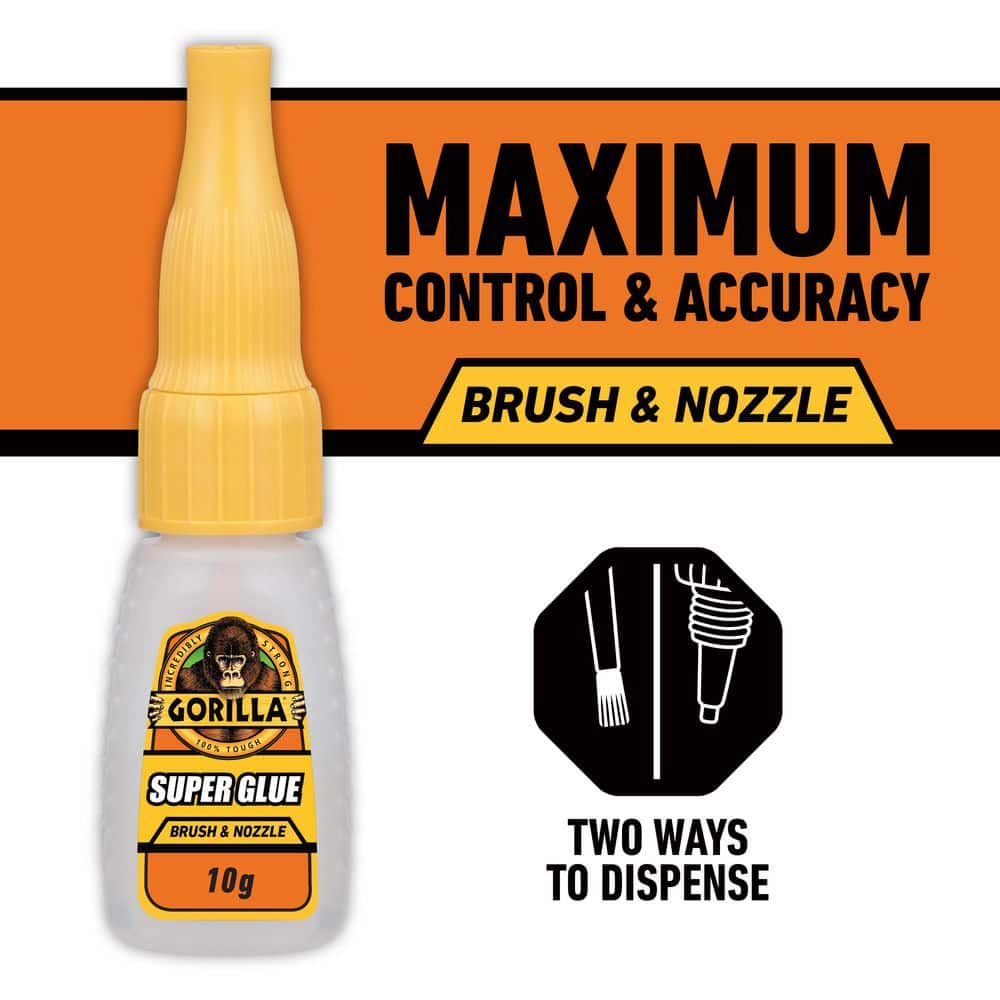 Gorilla Super Glue Brush and Nozzle 10g (10-Pack) 112280 - The