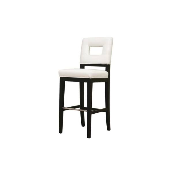 Baxton Studio Faustino White Faux Leather Upholstered Bar Stool