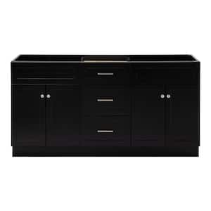 Hamlet 66 in. W x 21.5 in. D x 34.5 in. H Double Bath Vanity Cabinet without Top in Black