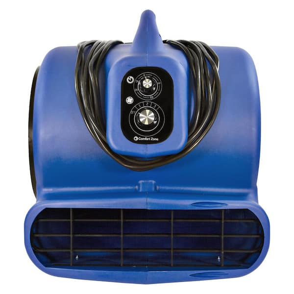 VEVOR Air Mover, 1/2 HP 2600 CFM Carpet Dryer for Cooling and Ventilating,  Portable Floor Blower Fan with 4 Blowing Angles and Time Function, for
