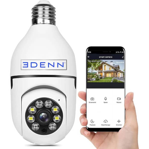 Wireless Light Bulb Indoor/Outdoor Dome WIFI Security Camera Single BK3850  - The Home Depot