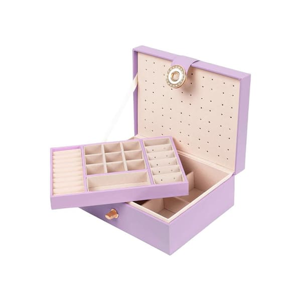 Unbranded Purple Jewelry Organizer Box Teen Girls Teens Earrings Organizer Jewelry Box