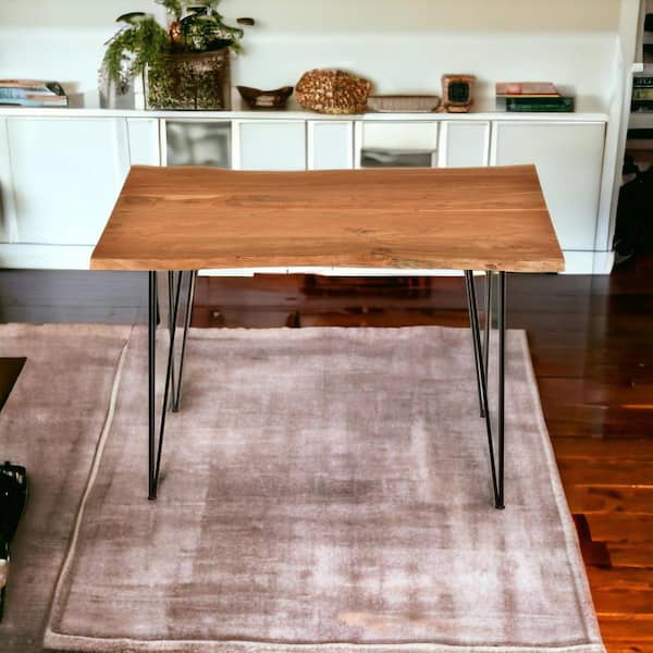 Brown Wood 48 in. 4 Legs Dining Table Seats 4
