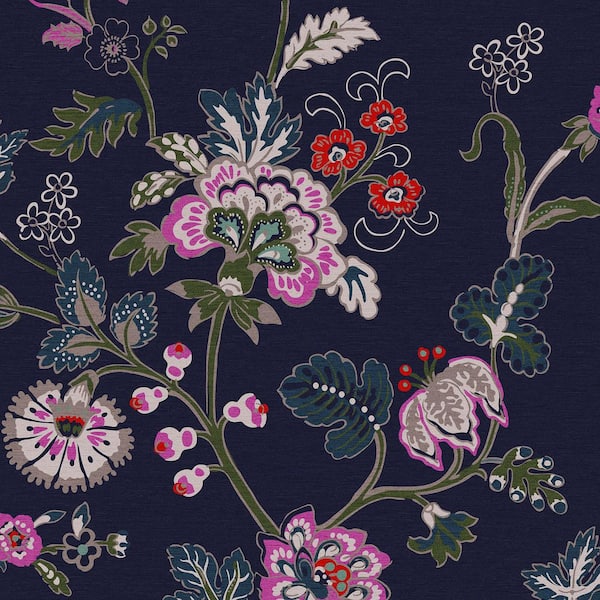 royal blue floral wallpaper