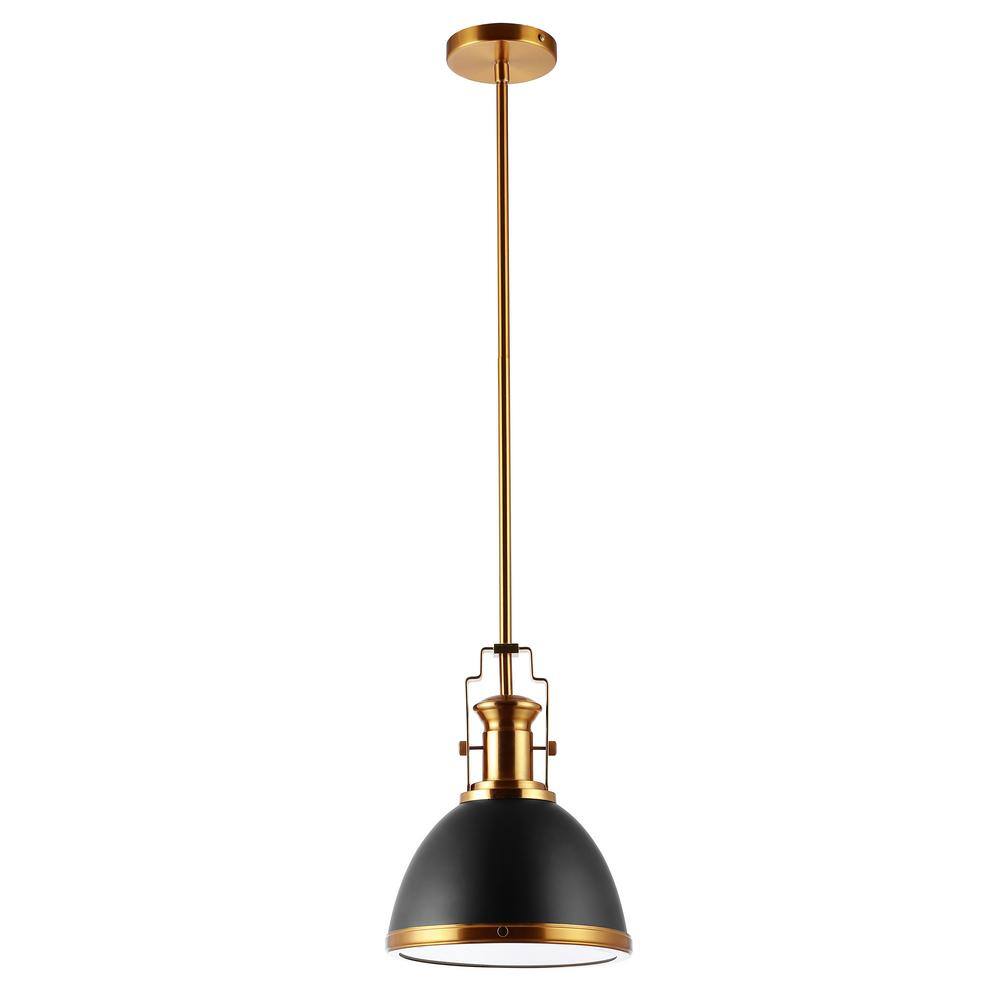 Homer 10" Black and Brass Gold Vintage LED Pendant Light