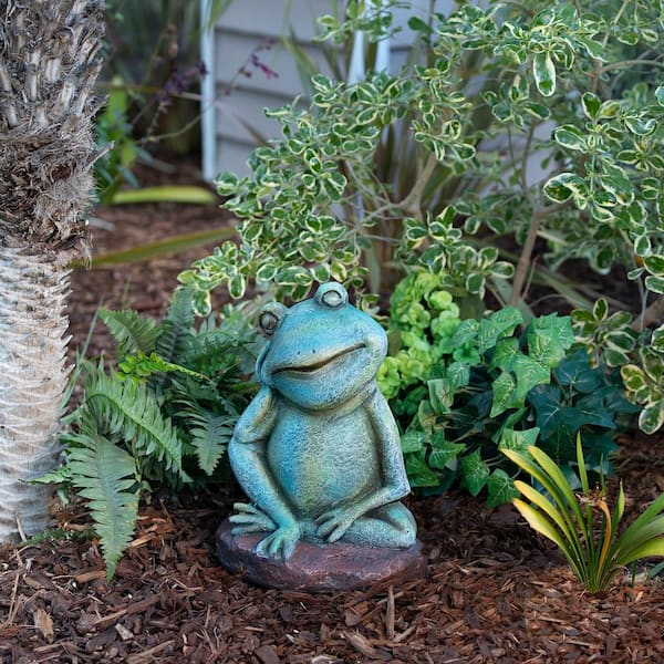 Outdoor Garden Decor Animal Statue Frog Figurines Landscape Decoration 