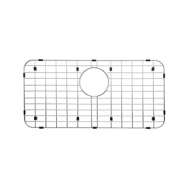 25.25 in. L x 12.5 in. W Sink Bottom Grid Stainless Steel Rear Drain Corner Radius Lightweight Durable