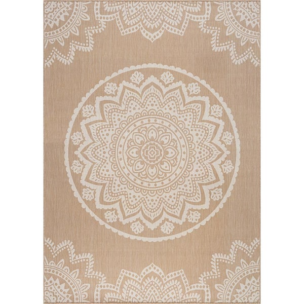 Beverly Rug Beige 6 ft. x 9 ft. Waikiki Insignia Modern Indoor Outdoor Area Rug